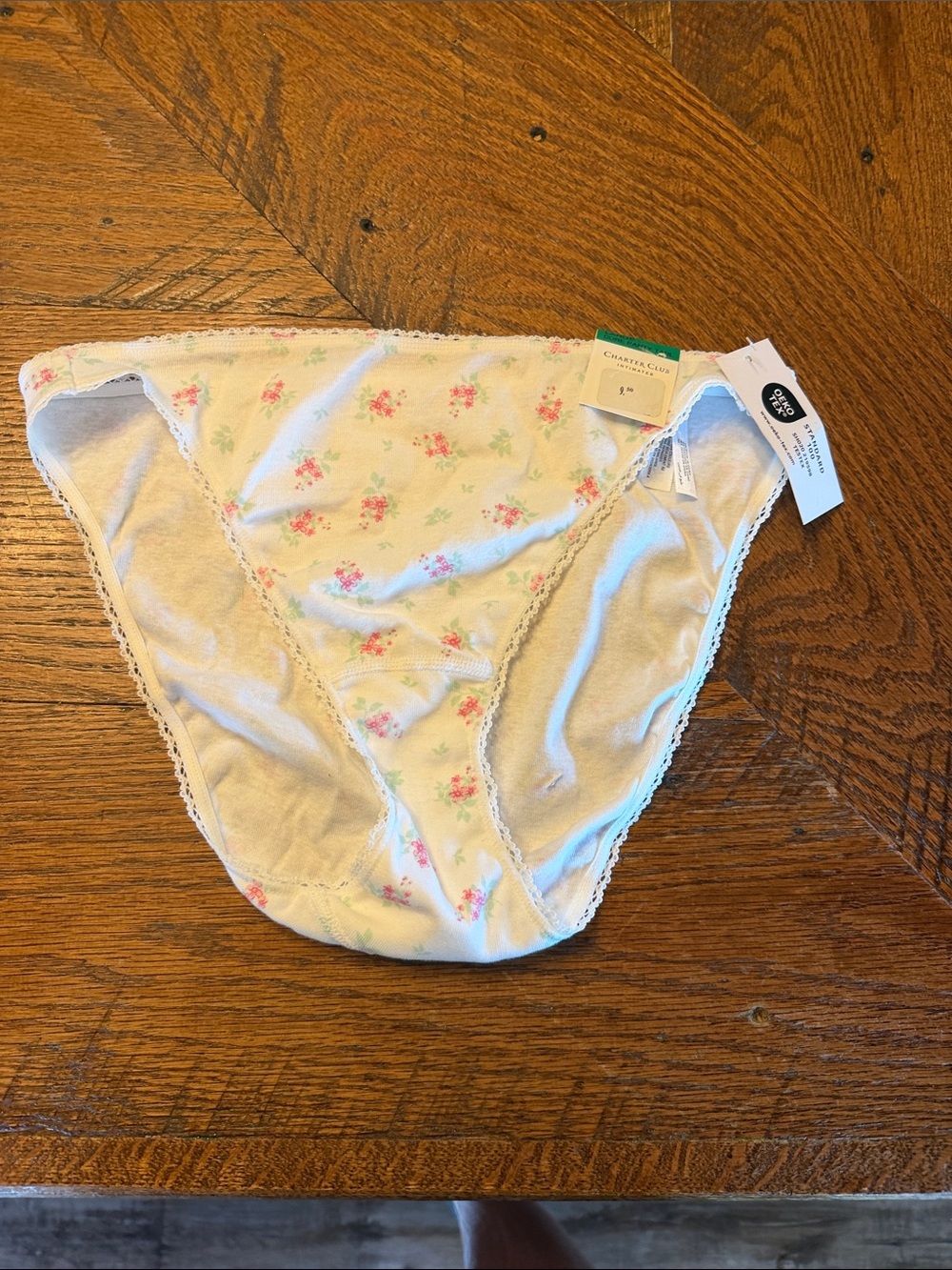 Charter Club women’s sz lg Cotton Briefs with Pink Floral Print